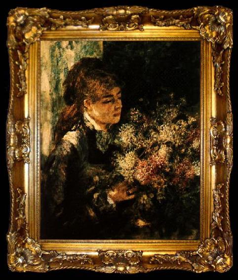 framed  Pierre Renoir Woman with Lilacs, ta009-2